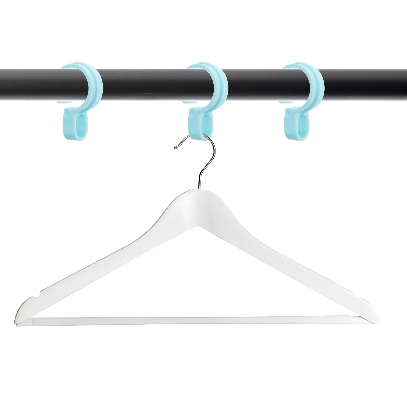 25Pcs Windproof Hooks for Clothes Hanger Rods Lightweight Anti-Slip Hanging Hooks for Travel Dormitory Balcony Kitchen Bathroom