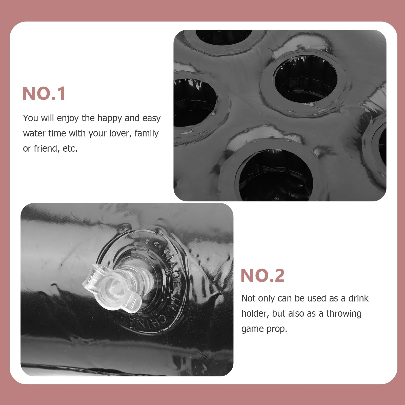 インフレータブルプールカップホルダー ブラック 三角形デザイン ドリンクサポート 水泳用 ビールフロートトスゲーム用品 三角形カップトレイ