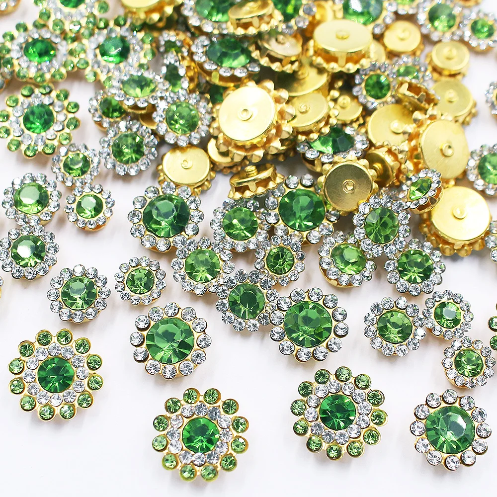 100 Stück Blumen-Strasssteine zum Aufnähen, glänzende Kristalle, Besatz von Glassteinen, Perlen, Knöpfen, Basteln, Nähen, Strasssteine für Kleidung, Dekoration – Detail 9