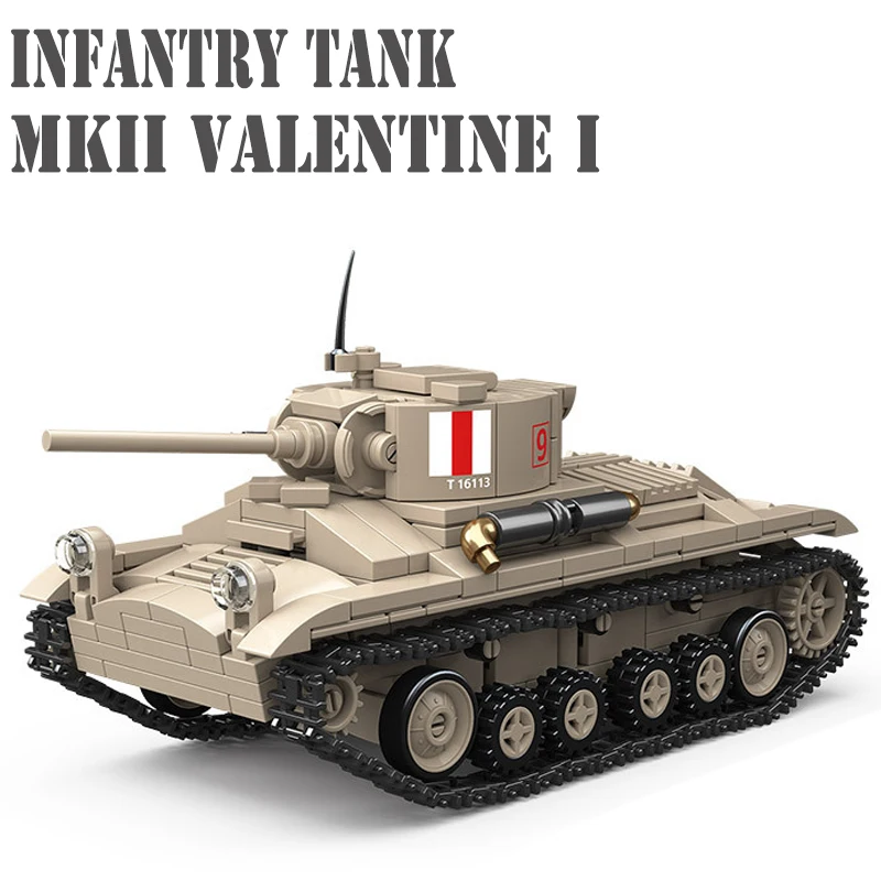 第二次世界大戦英国戦車ビルディングブロックキット - クルーザー A13 MK。 I & 歩兵 MK III 装甲車両レンガモデル軍事おもちゃキッズギフト