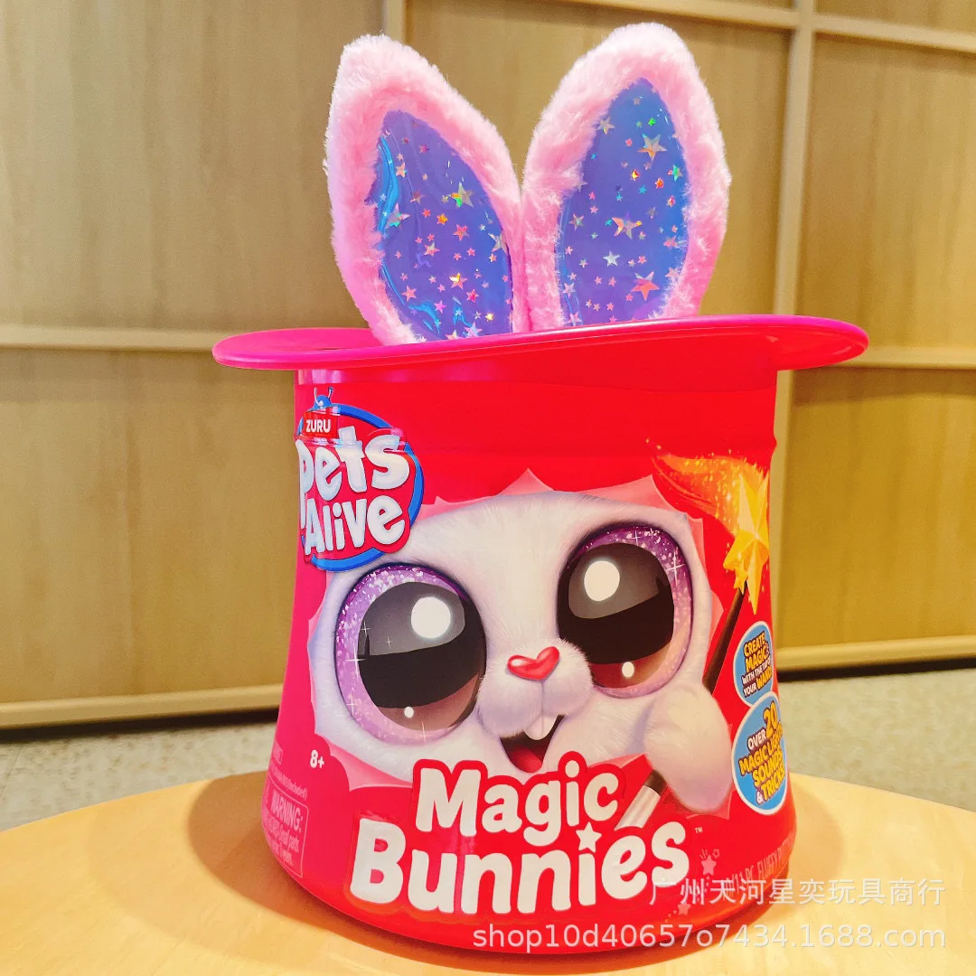 

Zuru New Zealand Pets Alive Magic Bunnies 2025 New Interactive Plush Bunny Toy With 20+ Magic Lights Sounds Tricks Toy Gift