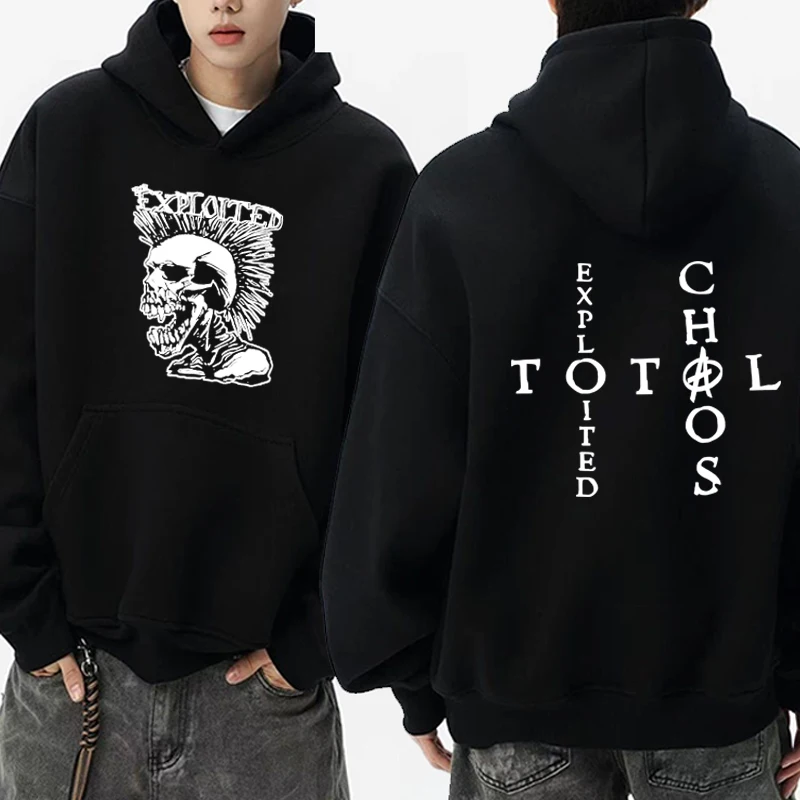 

High Quality The Exploited Punk Rock Band Double Sided print Hoodie Men women hip hop streetwear Unisex Fleece Casual pullover