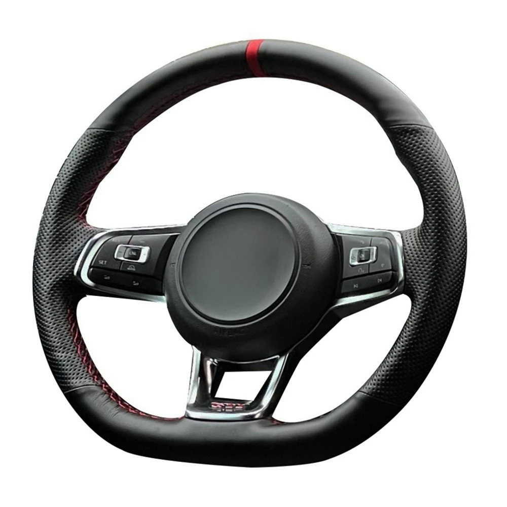 Braid Car Steering Wheel Cover Anti-Slip Artificial Leather For Volkswagen Golf 7 GTI Golf R MK7 VW Polo GTI Scirocco 2015 2016