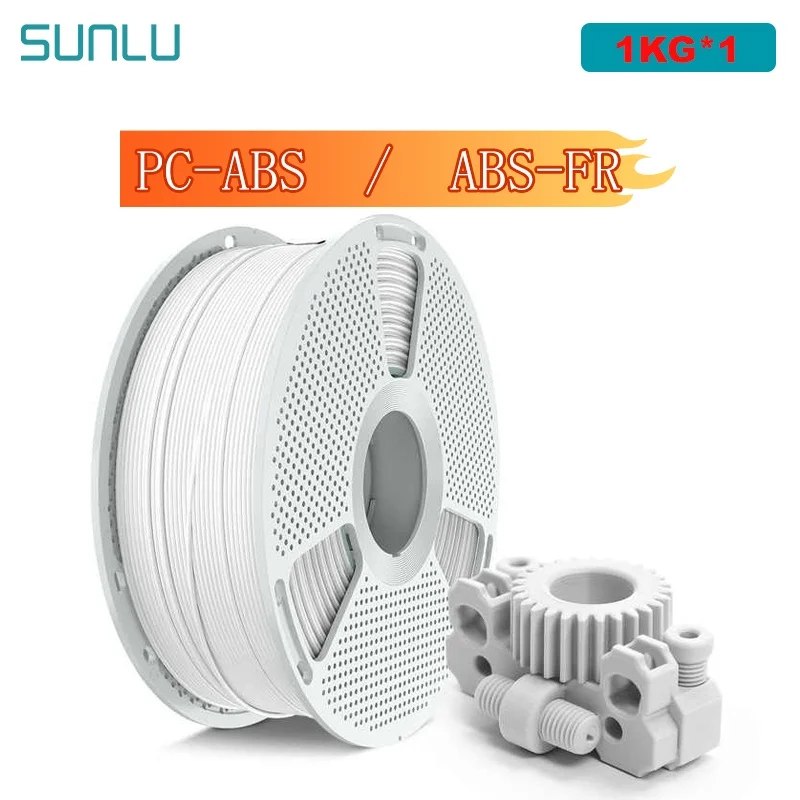 

SUNLU 1 кг FR-ABS/PC-ABS нить 1,75 мм, катушка 1 кг (2,2 фунта) для электроники, автозапчастей, промышленных деталей и 3D-принтера