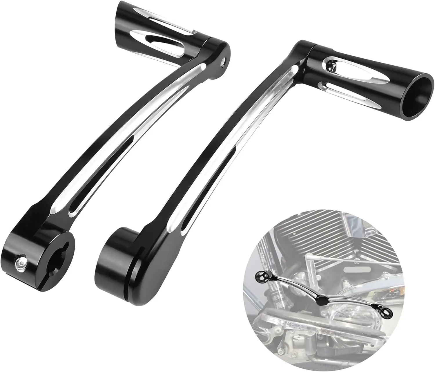 

Front Rear Heel Toe Shift Lever Shifter Peg Fit for Harley Touring Road King Road Glide Street Glide Electra Glide 1988-2023