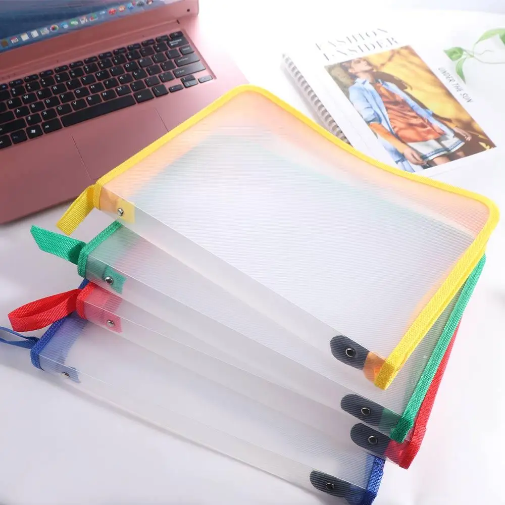 Student Homework Storage Bags Zipper Pocket Textbook Test Paper Folder Zipper Storage Bag File Bag Folders Paper Organizer