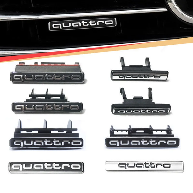 

For Audi A4L A5 A6L Q3 Q5 Quattro Front Grille Badge & Rear Trunk Emblem High-End Style Decoration Exterior Upgrade Accessories