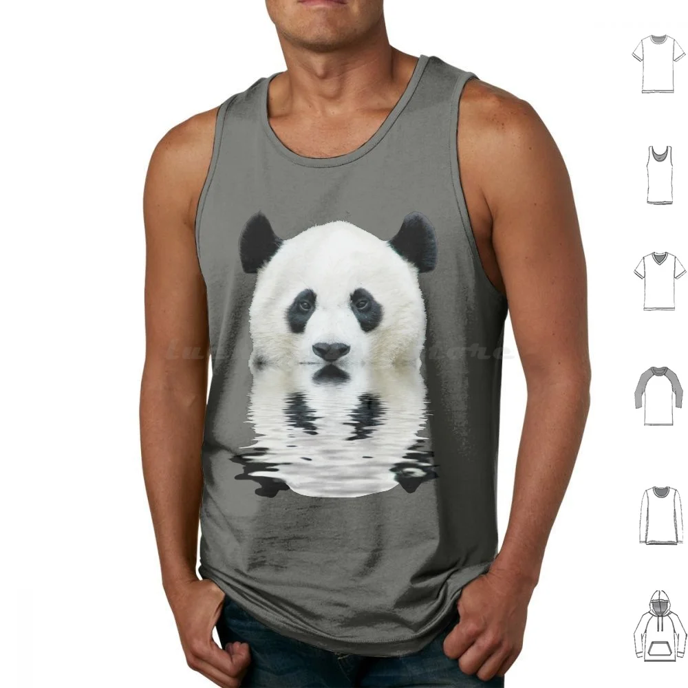 Water Panda Tank Tops Print Cotton Panda Cute Aww Pandas Wwf Bear Nom Cool Funny Sweet Kids Fun Awesome Tumbling