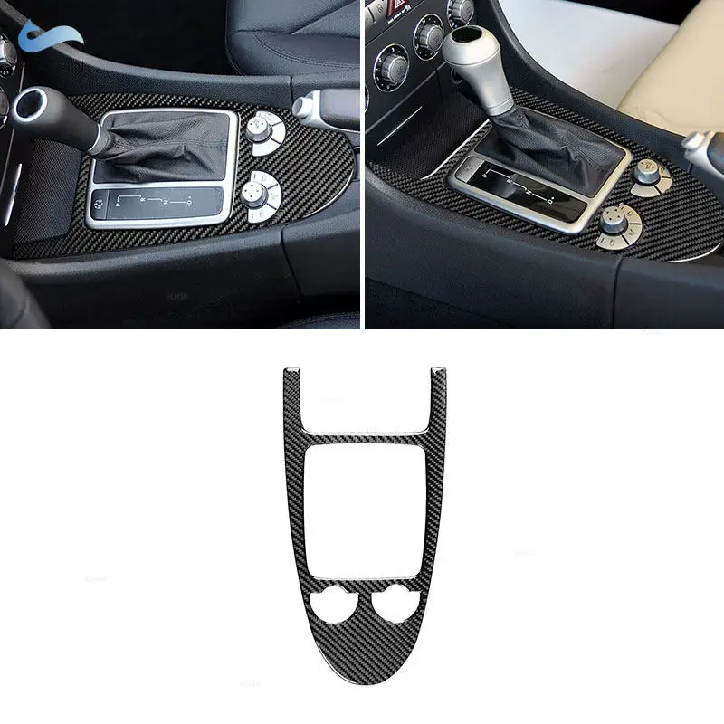 

Накладка на центральную панель переключения передач для Mercedes Benz SLK R171 2004 2005 2006 2007 2008 2009 2010, автомобильные аксессуары из углеродного волокна