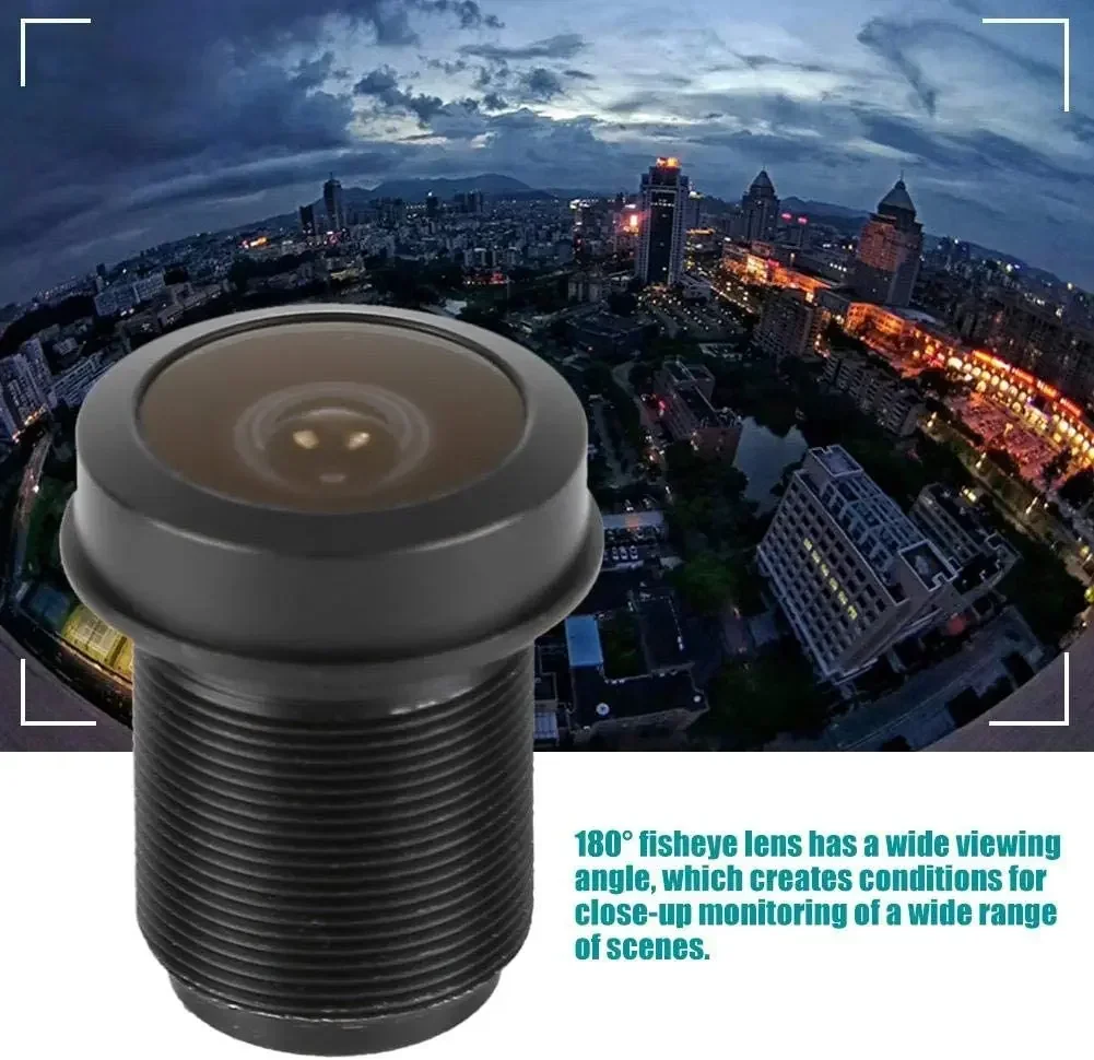 1.44mm 1/2.5 Wide Angle 5MP HD 180° Fisheye Lens for CCTV Surveillance Camera