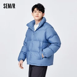 Semir jaqueta masculina 2022 inverno nova luz quente solta quente três-prova jaqueta casual vento pão luz maré