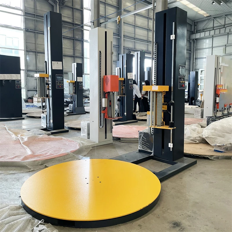 Turntable Semi Automatic Pallet Wrapping Machine Stretch Film Packer Pallet Wrapping
