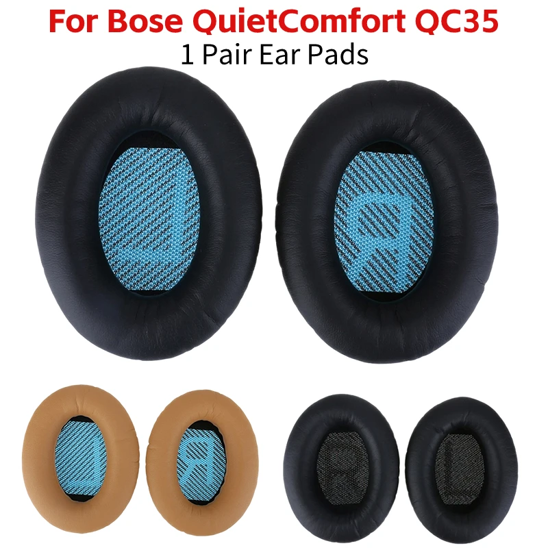 Replacement Ear Pads Ear Cushions for Bose QuietComfort QC35 Headphones Soft Foam PU Leather Headset Cushions Earpads Earmuff