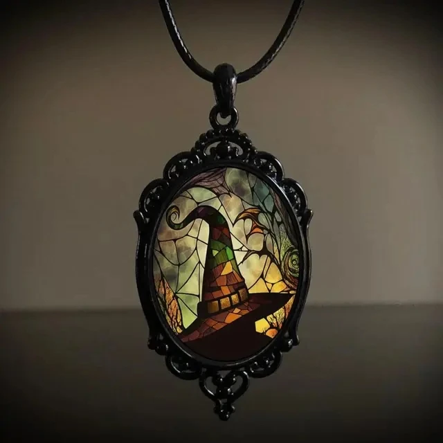 Gothic Necklace Wizard Bat Pumpkin Mystery Wizard Vampire Bat Necklace Halloween Jewelry Accessorie Gift Witch Rope Chain Choker