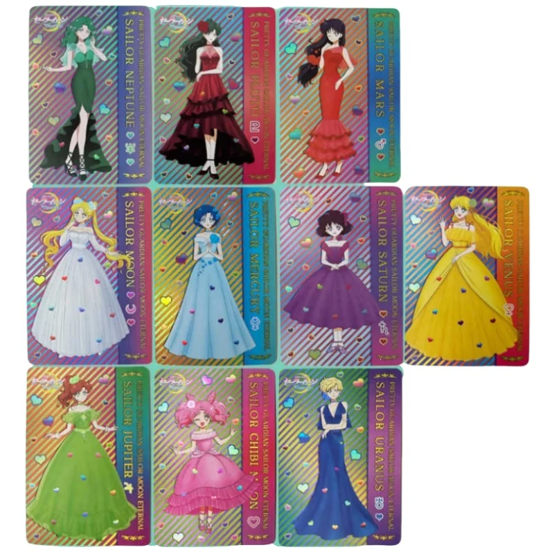 10 Sheets Sailor Moon Flash Card Tsukino Usagi Mizuno Ami Kino Makoto Aino Minako Diy Action Toy Figures Anime Game Collection