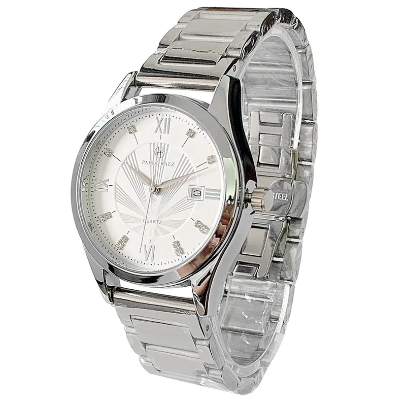 TOP Brand Men's Watch Business Calendar High Quality Stainless Steel Watch Student Fashion Quartz Clock Watches Has Box