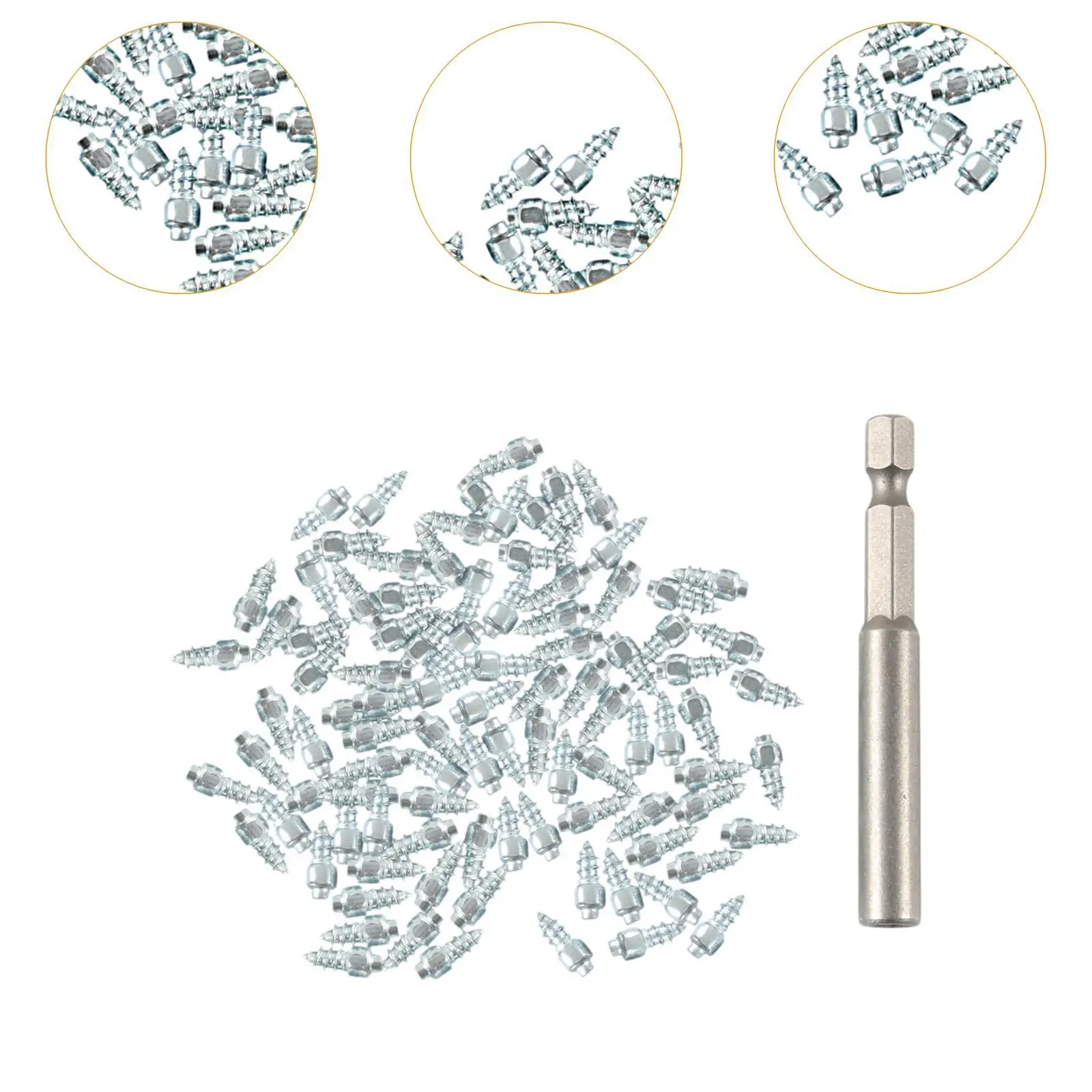 100x Screw in Tire Studs Snow Spikes for Bicycles Trucks Scooters