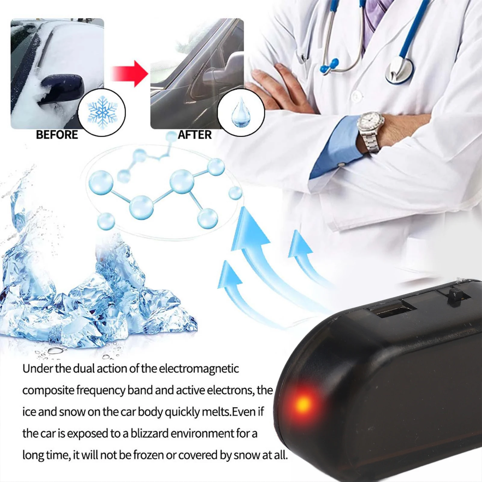 Electromagnetic Molecular Interference Antifreeze Snow Removal Instrument Automatic Car Snow Removal Device Car  Freshener