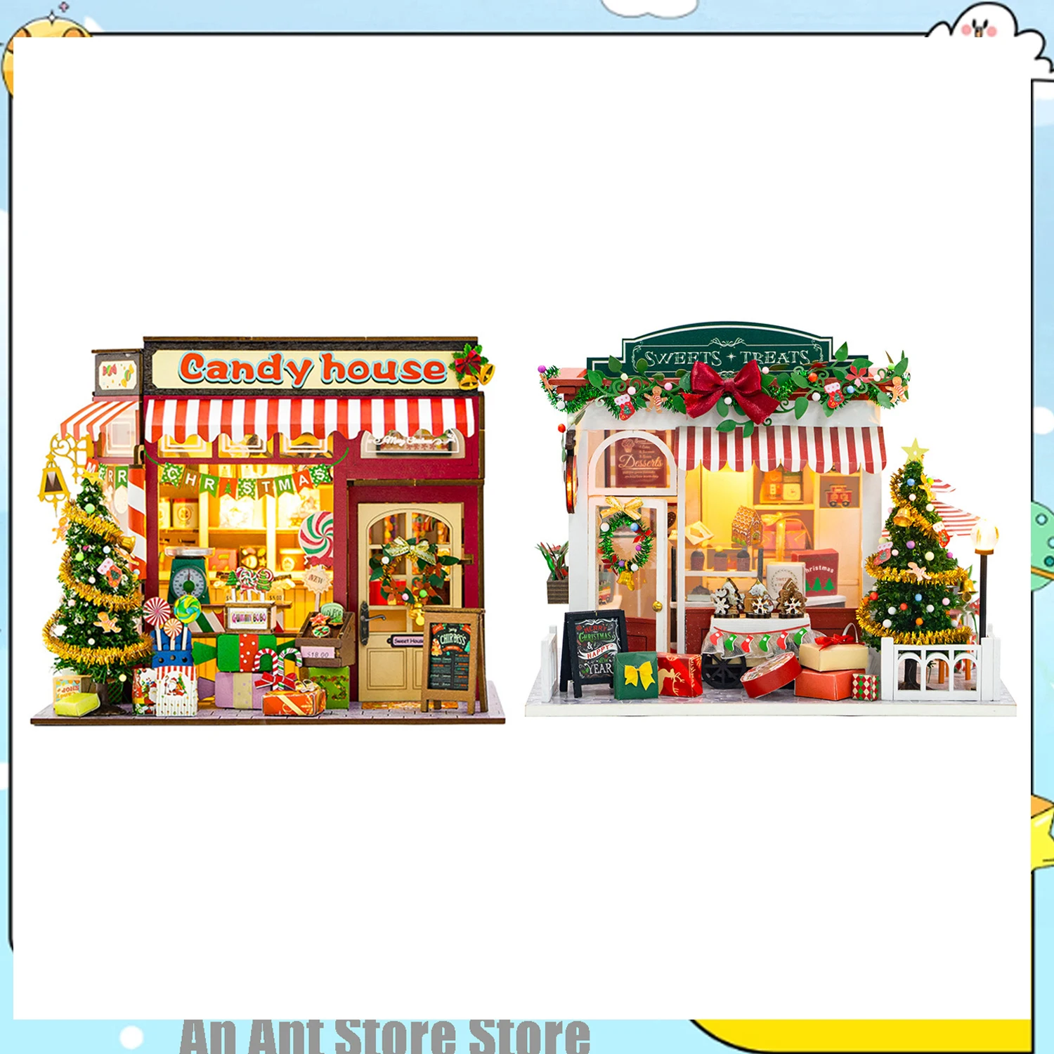 

Assemble model candy house mini doll house kit DIY handmade toy set, bedroom decoration, birthday Christmas gift