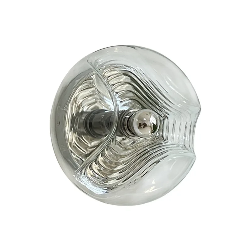 

Medieval glass lamp, aisle Bauhaus wavy personalized restaurant LED wall lamp