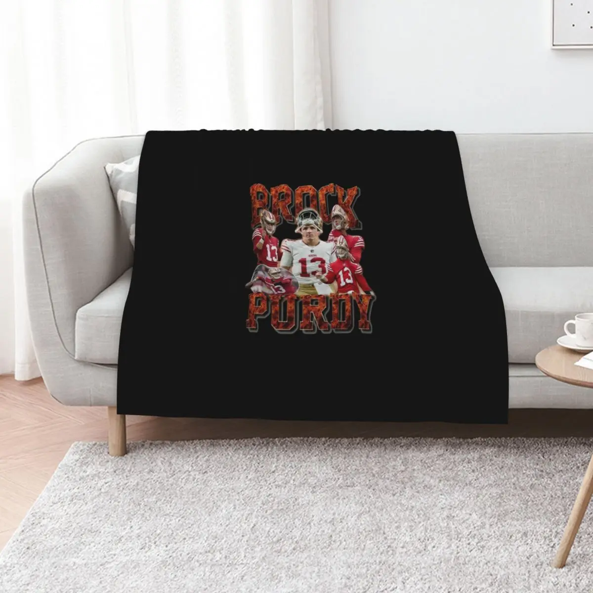 Brock Purdy 13 Throw Blanket Machine Washable Soft Warm Blanket