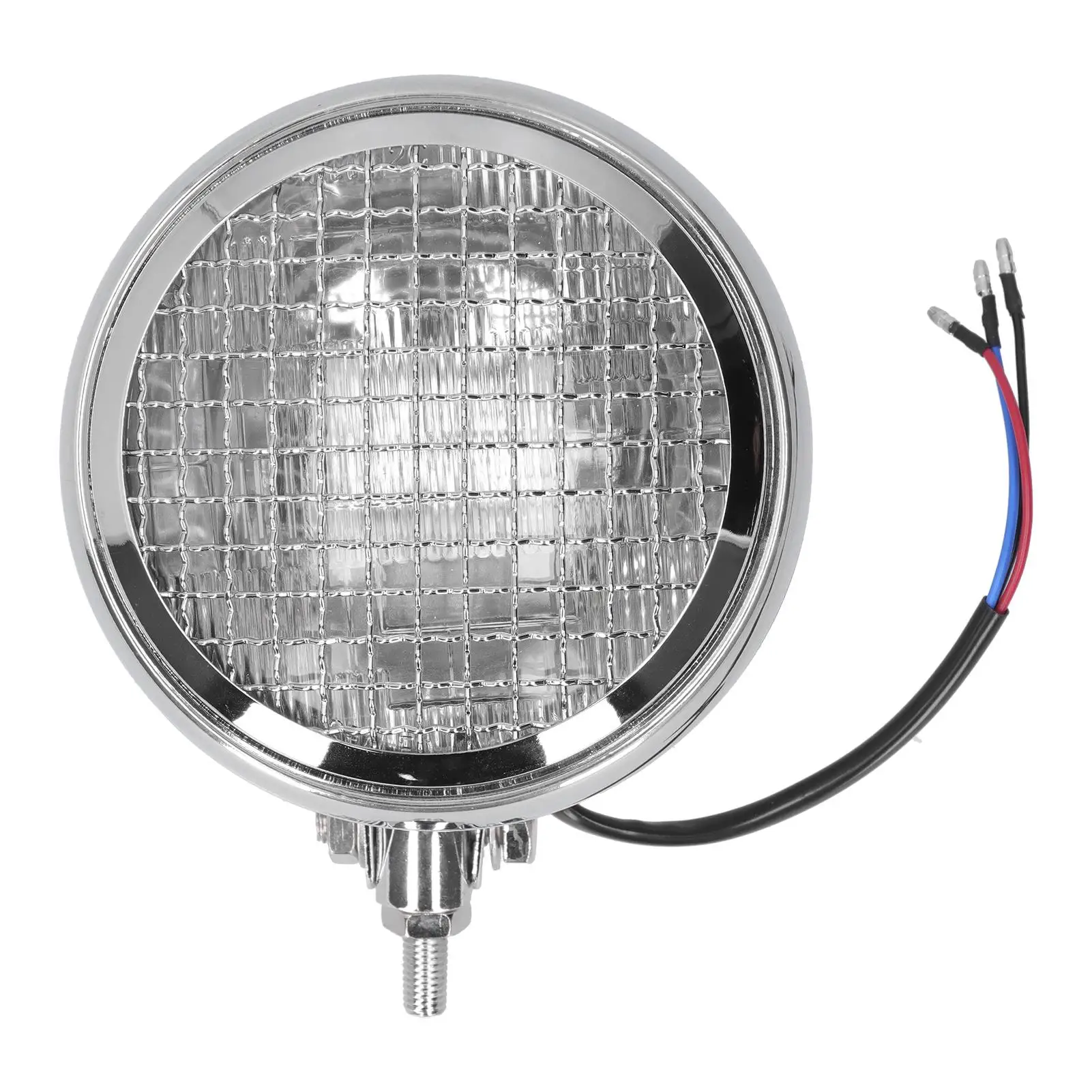 

Round Motorcycle Headlight Retro Style Headlamp W/Grill Guard Clear Lens 12V 6in Universal Car Accessories