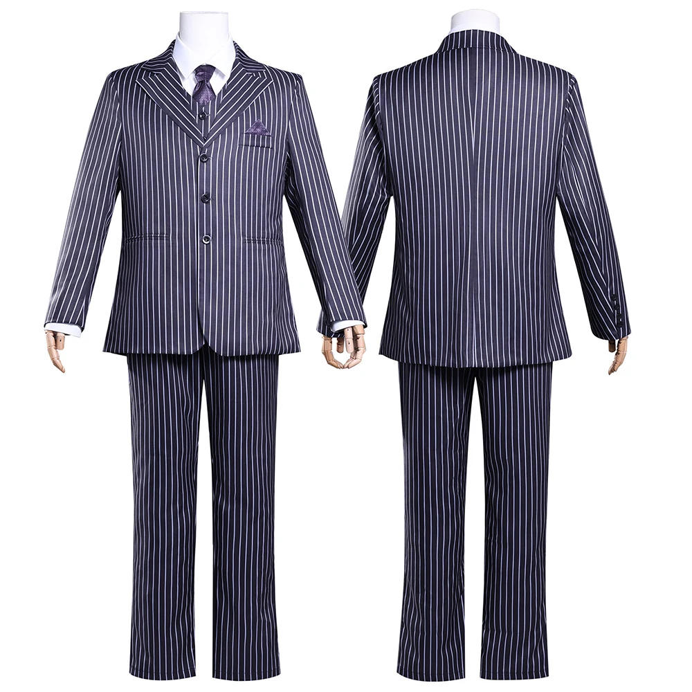 

Gomez Adams Cosplay Costume Men Wednesday Cosplay Jacket Shirt Vest Pants Tie Full Set Christmas Party Suit Show Stage Clothing