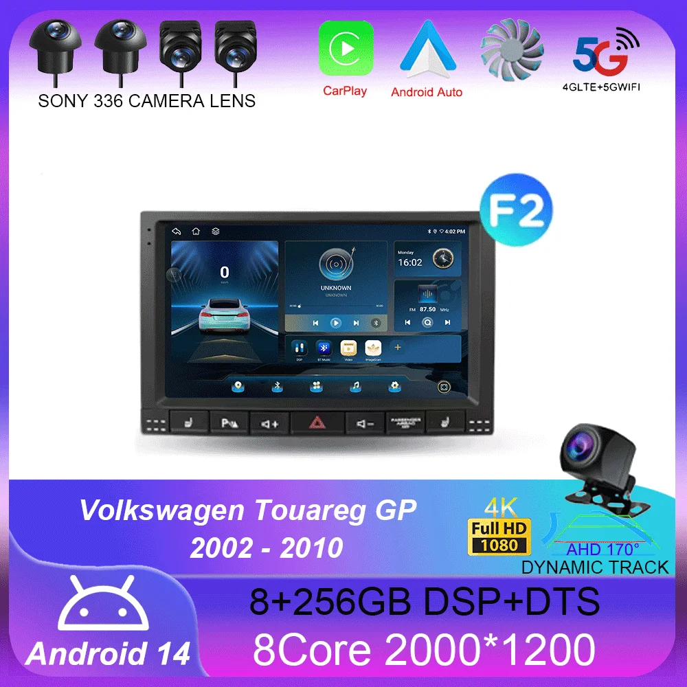 

For Volkswagen Touareg GP 2002 - 2010 Carplay Auto 4G+WIFI GPS Car Radio Navigation Multimedia Video Player Stereo BT Android 14