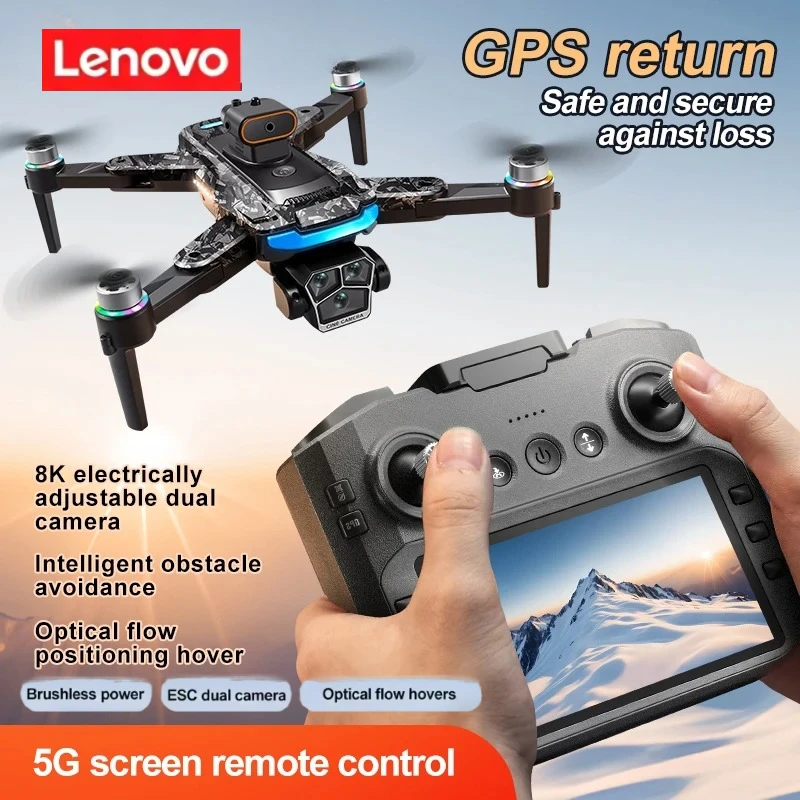 

Lenovo A14 Pro Max GPS Brushless 8K Three Camera Obstacle Avoidance Foldable Quadcopter RC with screen Distance Drone Toys