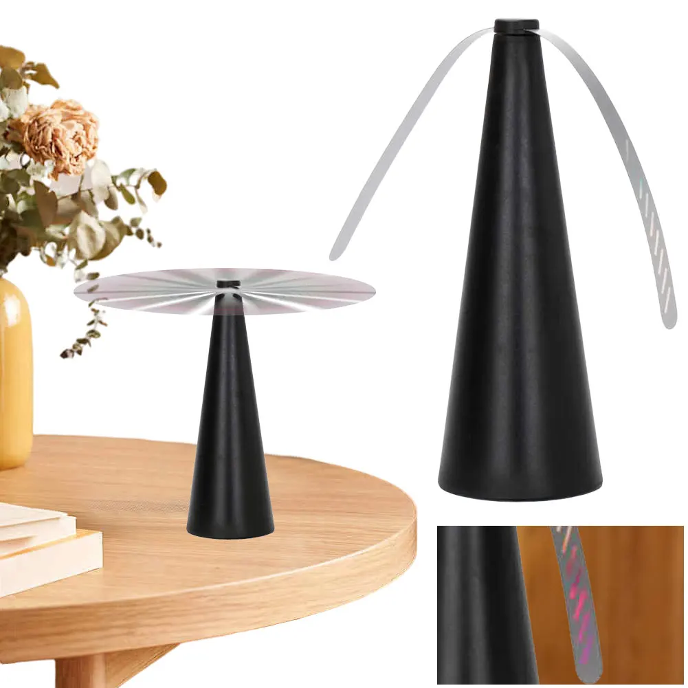 

2pcs Fly Repellent Fan with Holographic Blades Food Fan Chemical Free Bug Fan for Restaurant Party Home Outdoor Dinner