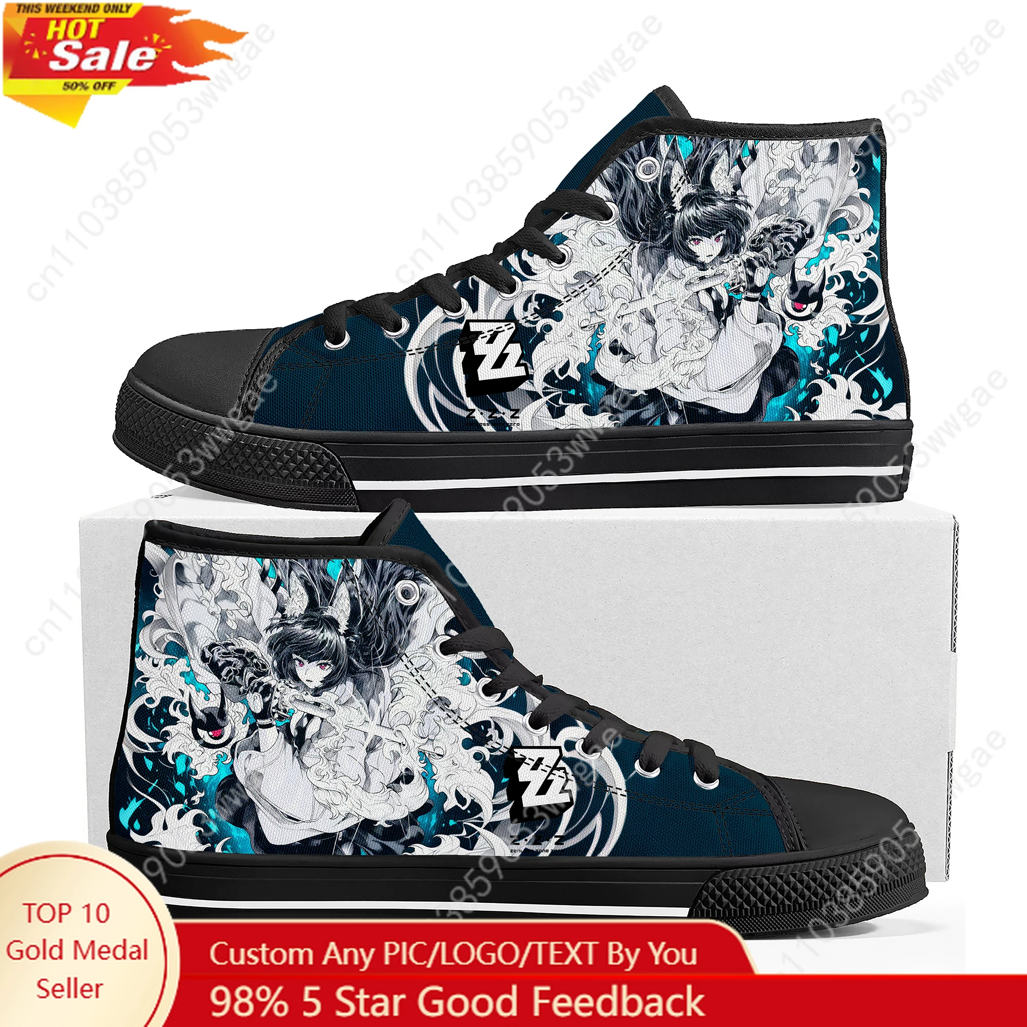 

Absolute Zone Zero High Top Sneaker Mens Womens Teenagers High Quality Canvas Sneaker Casual Couple Shoes Anime Custom Made Shoe