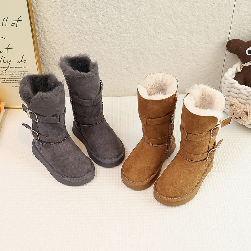 

Children's High Quality Hot Selling Warm Snow Boots Padded Girls Boots Winter New Girls Cotton Boot Kids Tall Boots