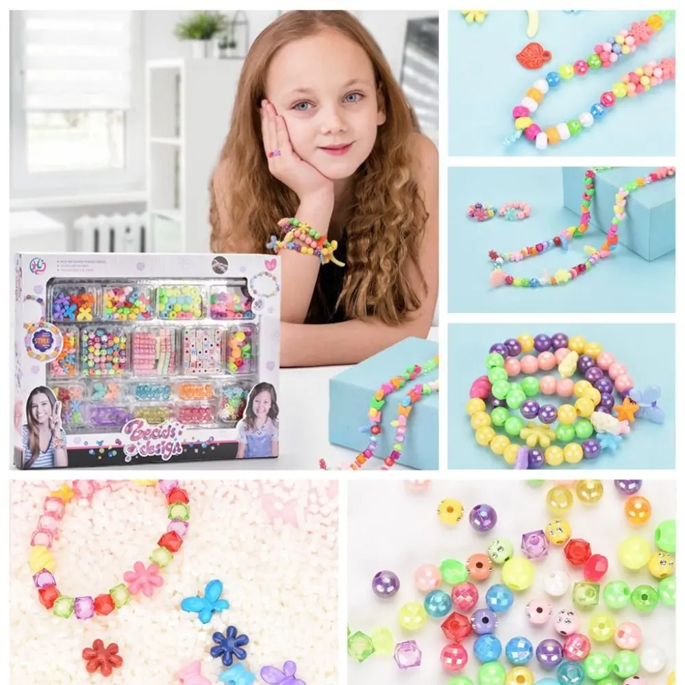 DIY artesanía pequeñas cuentas Pop cuentas a presión cuentas a granel interés cultivo pulsera Kit de fabricación juguetes de plástico coloridos para niñas