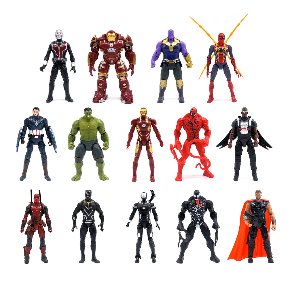 

14Pcs Marvel Avengers Iron Man Thor Superhero Action Figures Toys Gift for Kids Gift 7-Inch PVC Toys