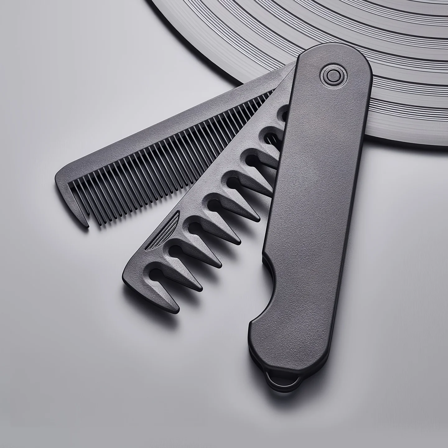 

Multifunctional Men's Folding Comb Oil Hair Comb Back Hair Comb Wide Tooth Textured Modeling Comb Portable Travel Folding Comb