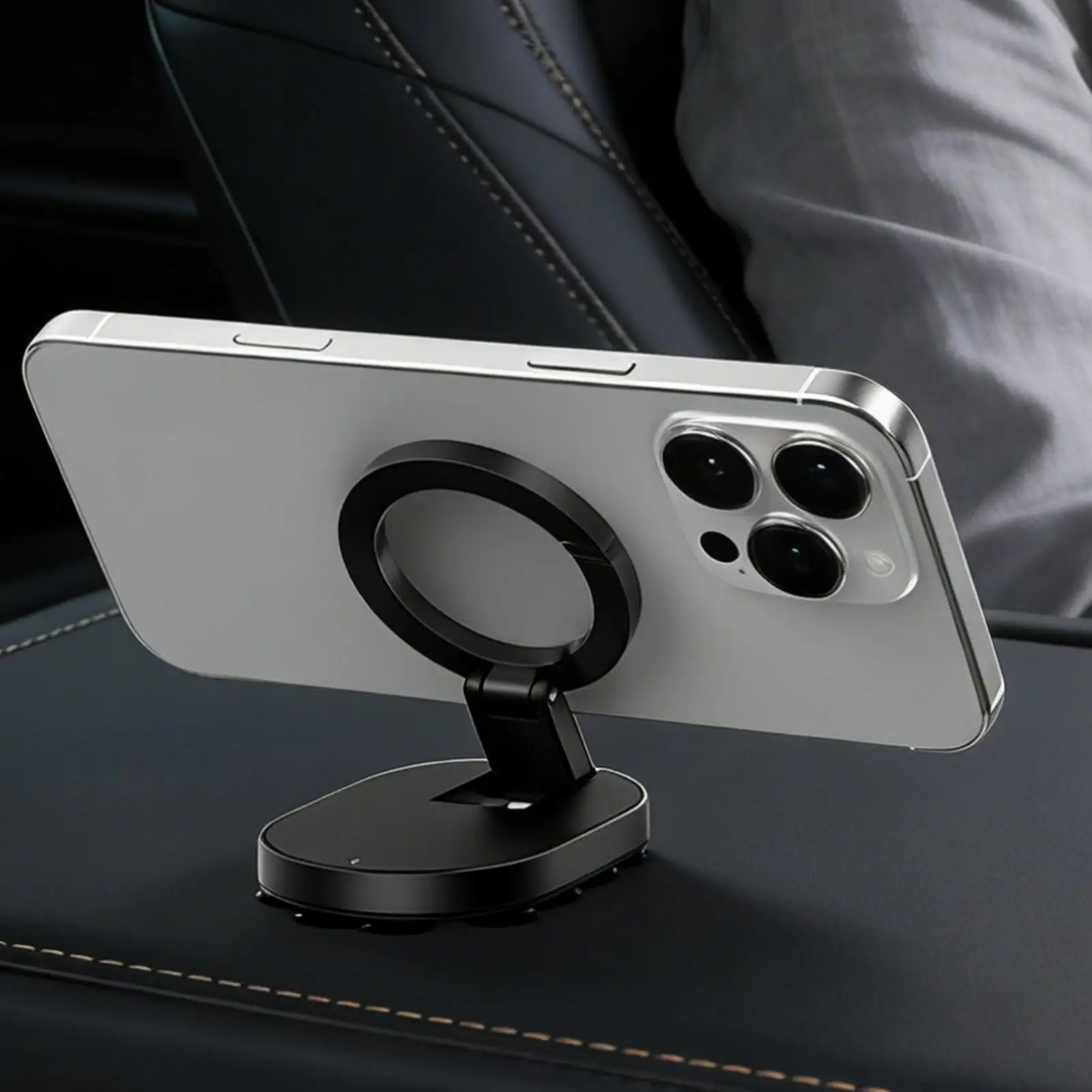 

Strong Magnetic Suck Design Foldable Car Navigation Phone Holder Upgraded Version Multi-angles Adjustment Vacuum Magnet Bracket