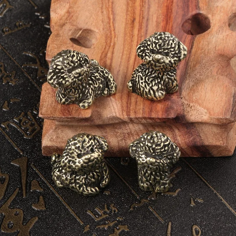 

Cute Handmade Copper Carving Solid Brass Shih Tzu Puppy Miniatures Desk Pet Home Office Decor Metal Animal Craft Gift Ornament