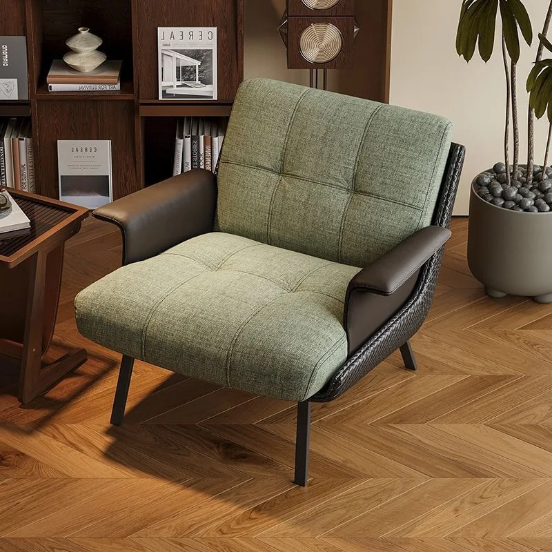 Italian Light Luxury Single Sofa Chair, Wabi-Sabi Designer Lounge Seat for Home Homestay Hotel Reception