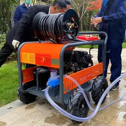 High pressure sewage pipeline cleaning machine Property community municipal gasoline high-power diesel sewage dredging machine