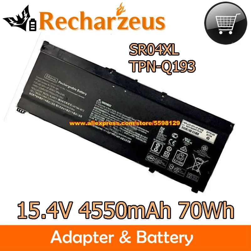 

Genuine 15.4V 4550mAh 70Wh Laptop Battery SR04XL For HP Gaming Pavilion 15 CX0120TX Omen 15-CE002LA CE510T 17-CB0002TX 2EF91PA