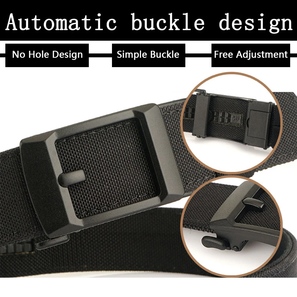 TUSHI حزام عسكري جديد للرجال قوي نايلون معدن التلقائي مشبك الشرطة واجب حزام التكتيكية في الهواء الطلق حزام IPSC الملحقات #5