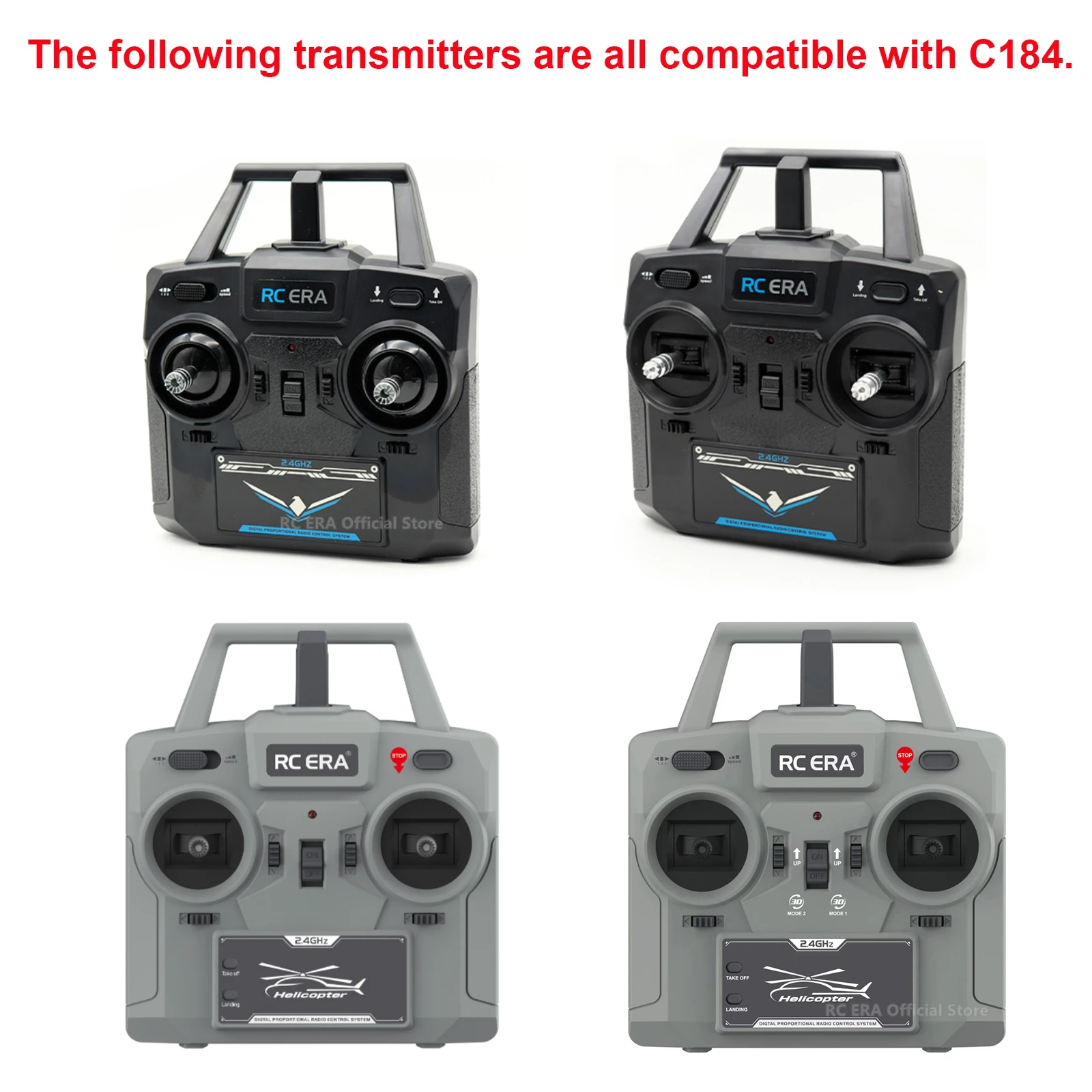 RC ERA C184 Mini MD500 Helicóptero estabilizado giroscópico de tamaño 100 con sensor de flujo óptico 4CH RC Avión para adultos