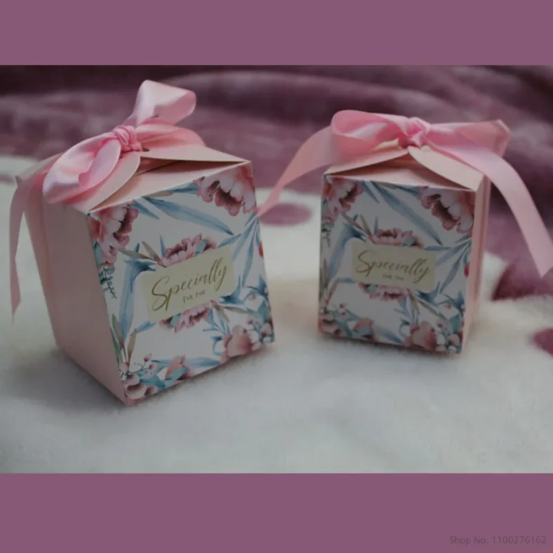 

Gift Box Flower Paperboard Square Candy Small Boxes Packaging Chocolate for Wedding Favors and Gifts Baby Shower Party