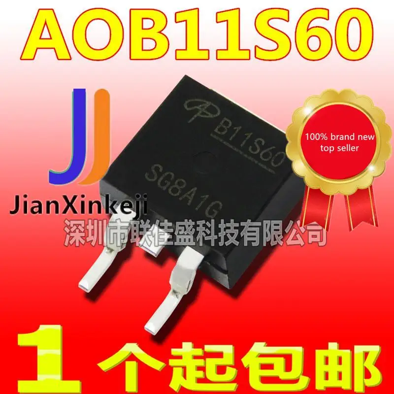 

10pcs 100% orginal new in stock AOB11S60 B11S60 11A 600V N-channel MOS pipe effect tube TO-263