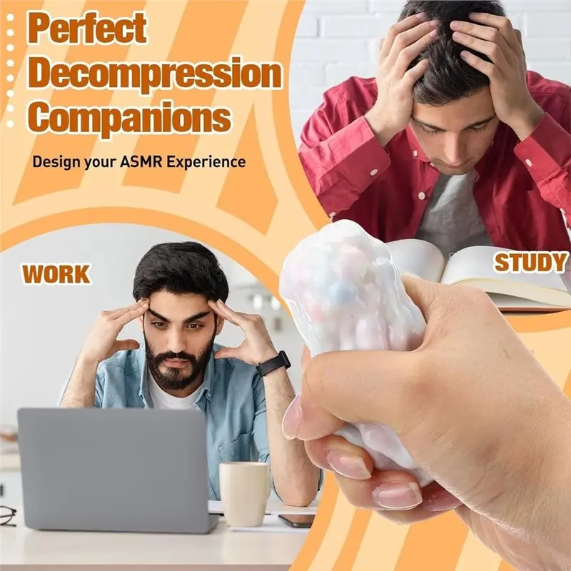 AS96-DIY Stress Ball Maker Kit With 12 Skins Milky Blank Squeeze Ball Fill Beads Expander Tool