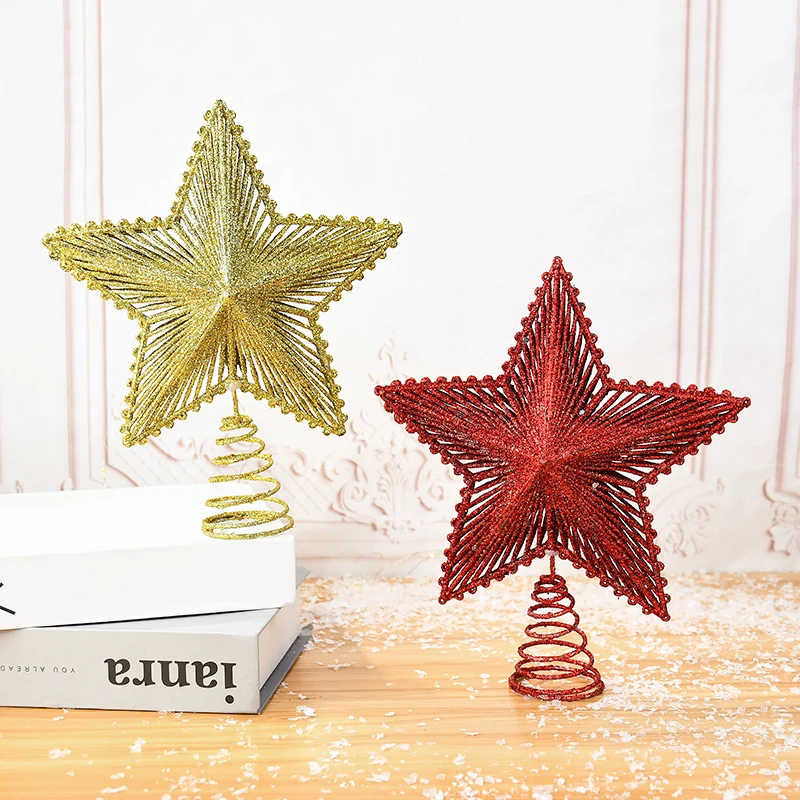 

1pc Gold Glitter Christmas Tree Topper Star Christmas Decorations for Home Xmas Tree Ornaments Navidad New Year 2025 Natal Noel