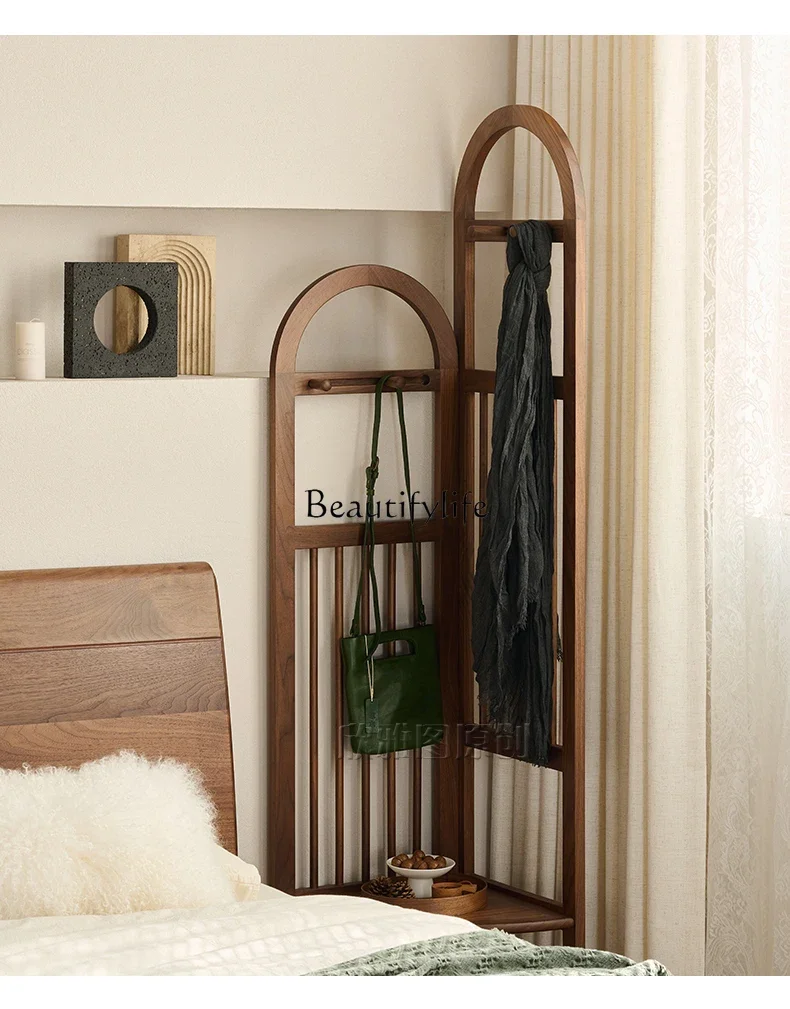 North American black walnut floor hanger solid wood vertical corner rack