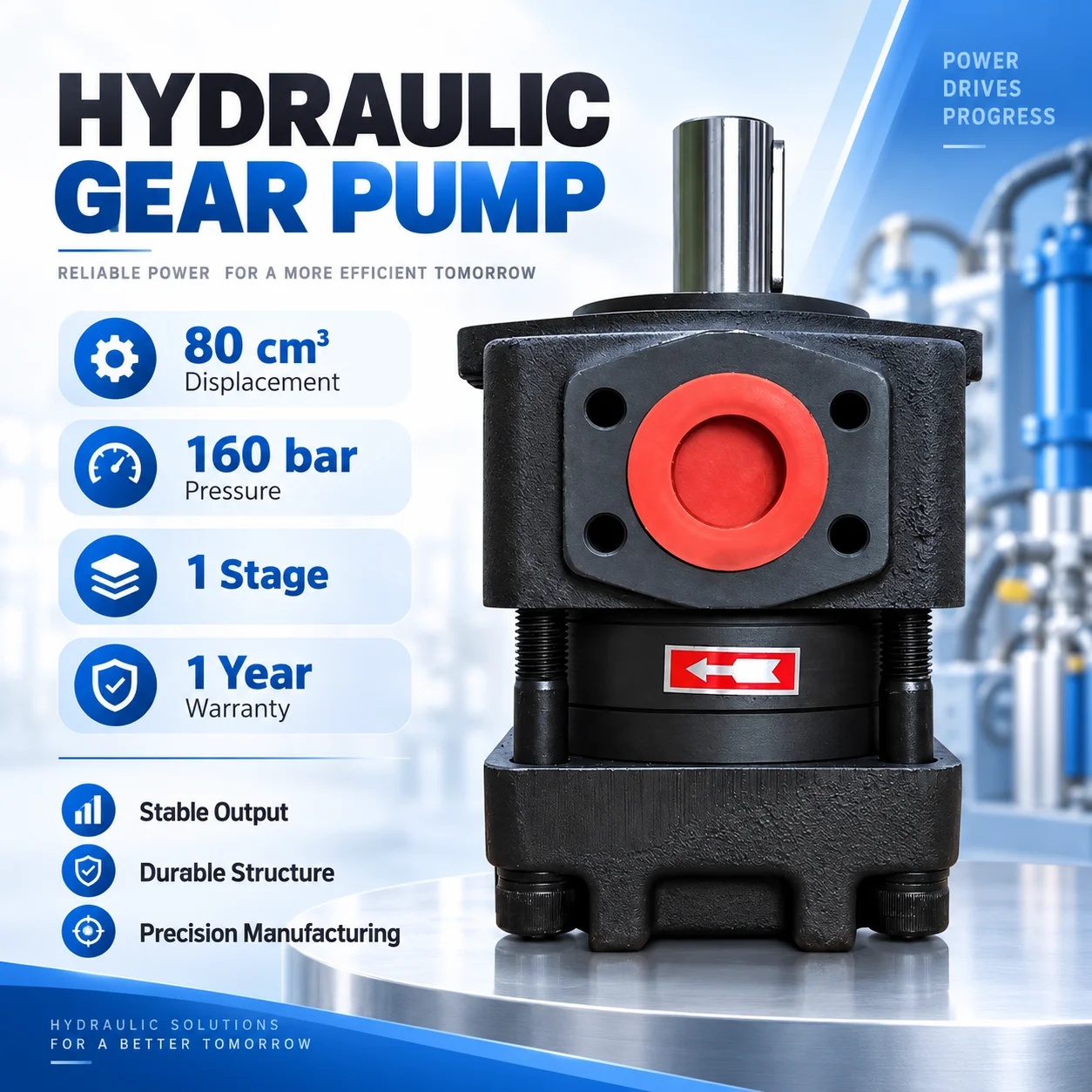 NBL5-D100 Replacement For QT PUMP QT51-100 QT62-100 QXEHX62-100 100Cc/rev Hydraulic Internal Gear Pump Lufeng OEM/ODM Factory