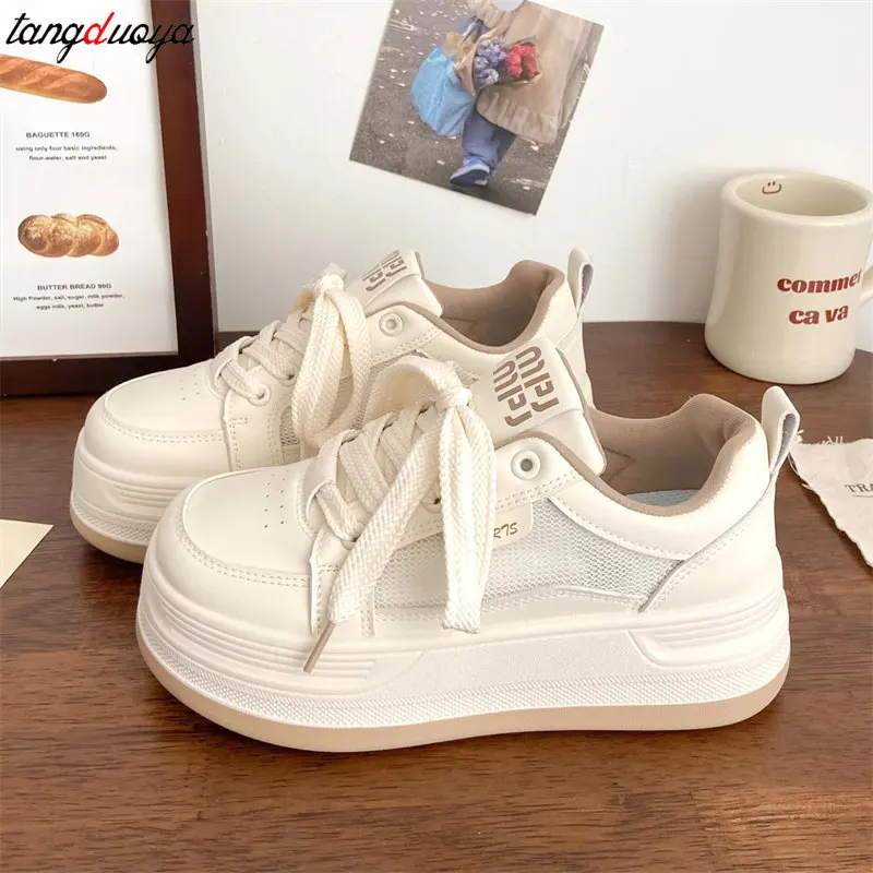 Platform Vulcanized shoes Women\'s Sneakers Kawaii 2024 Korean new summer Breathable Lolita Sneakers girls Casual Tennis shoes