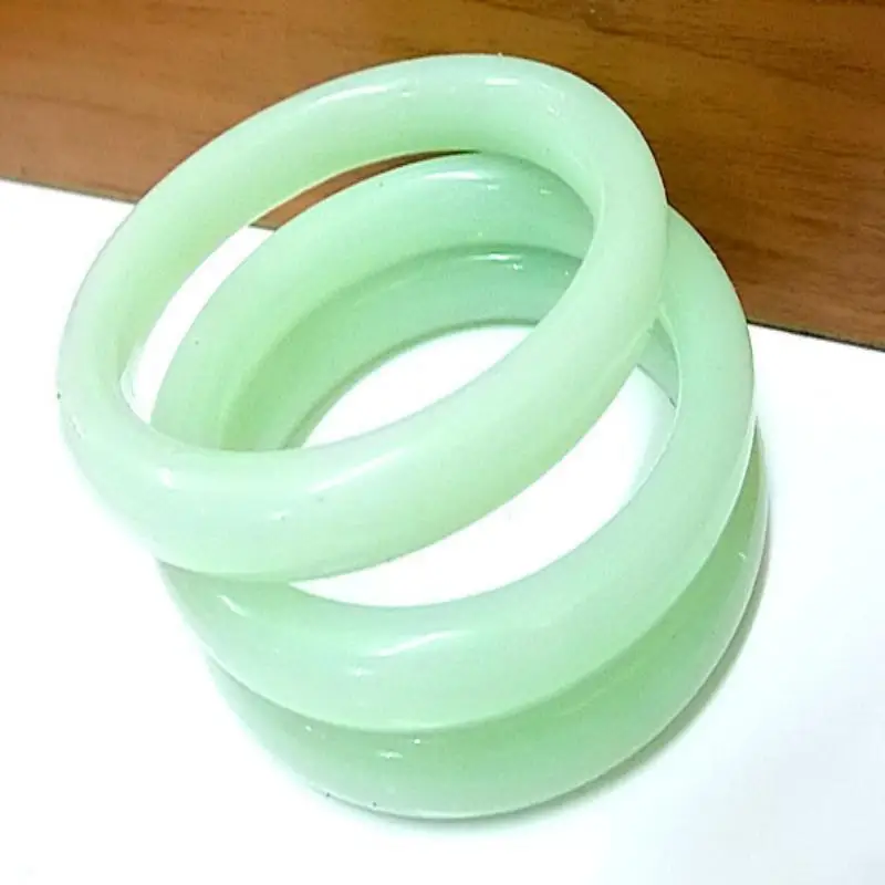 Imitation Jade Solid Color Bangles Vintage Simple Glass Bracelet Chinese Style Ancient Jewelry